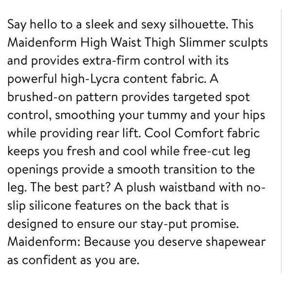 Maidenform Cooling Shapewear 3XL LYCRA Flexees Hi-Waist Sculpting Thigh Slimmer - Picture 6 of 12